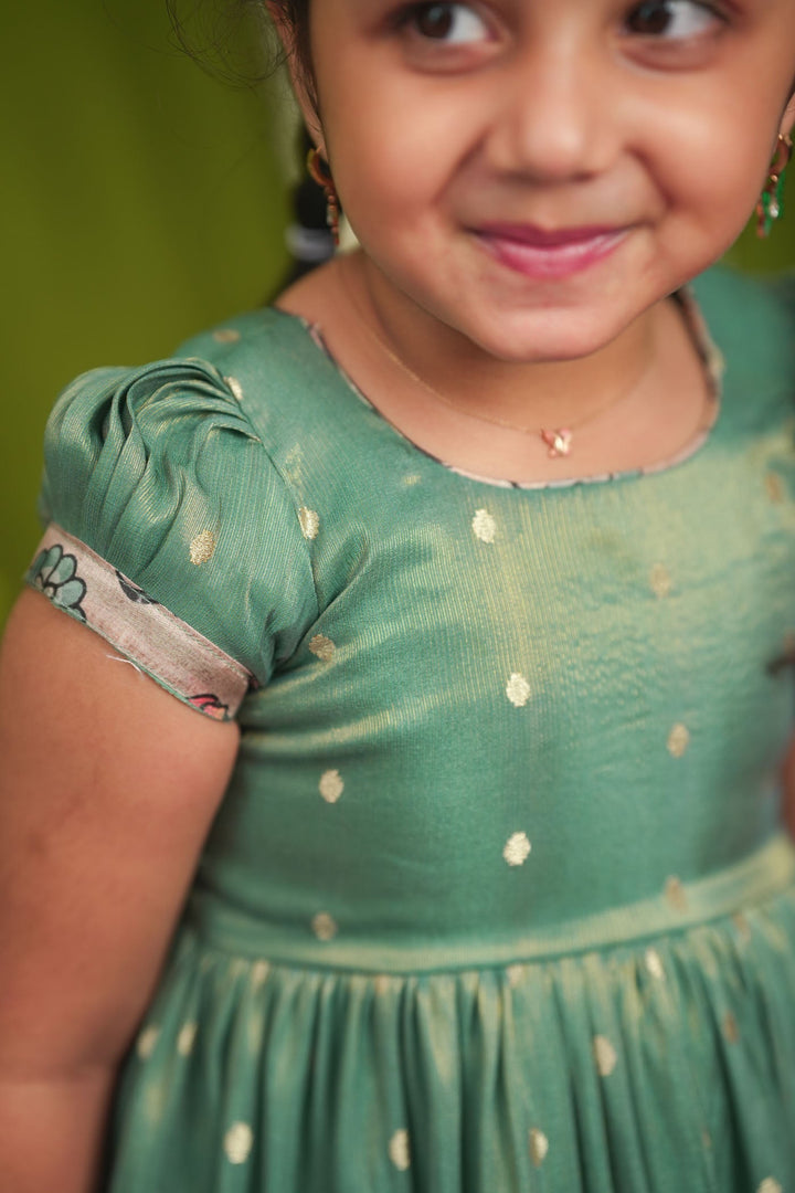 Charita Pastel green Frock Mini | Made to Order | SHOBITAM