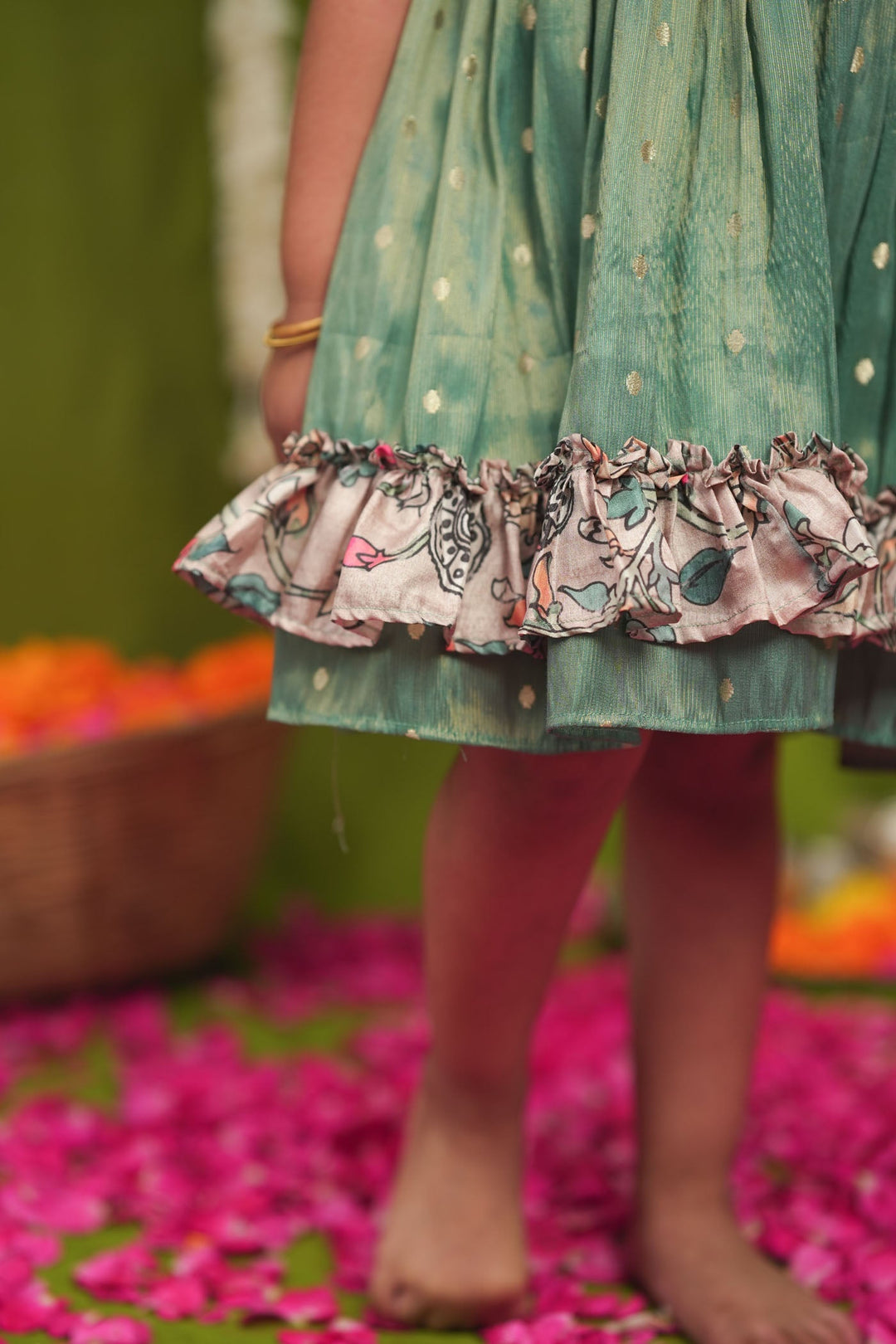 Charita Pastel green Frock Mini | Made to Order | SHOBITAM