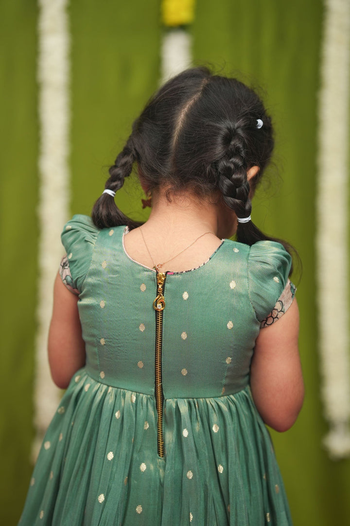Charita Pastel green Frock Mini | Made to Order | SHOBITAM