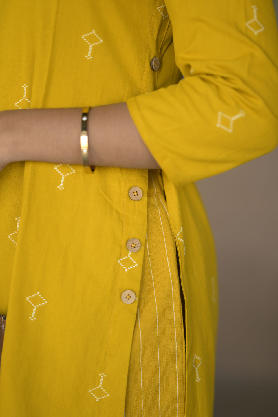 Dandelion Yellow 2 Piece Cotton  Kurti Set | Made To Order