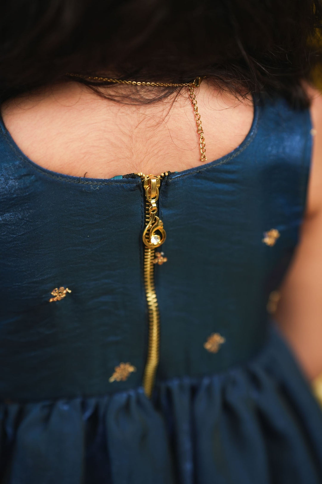 Mrinalini Blue Frock Mini | Made to Order | SHOBITAM