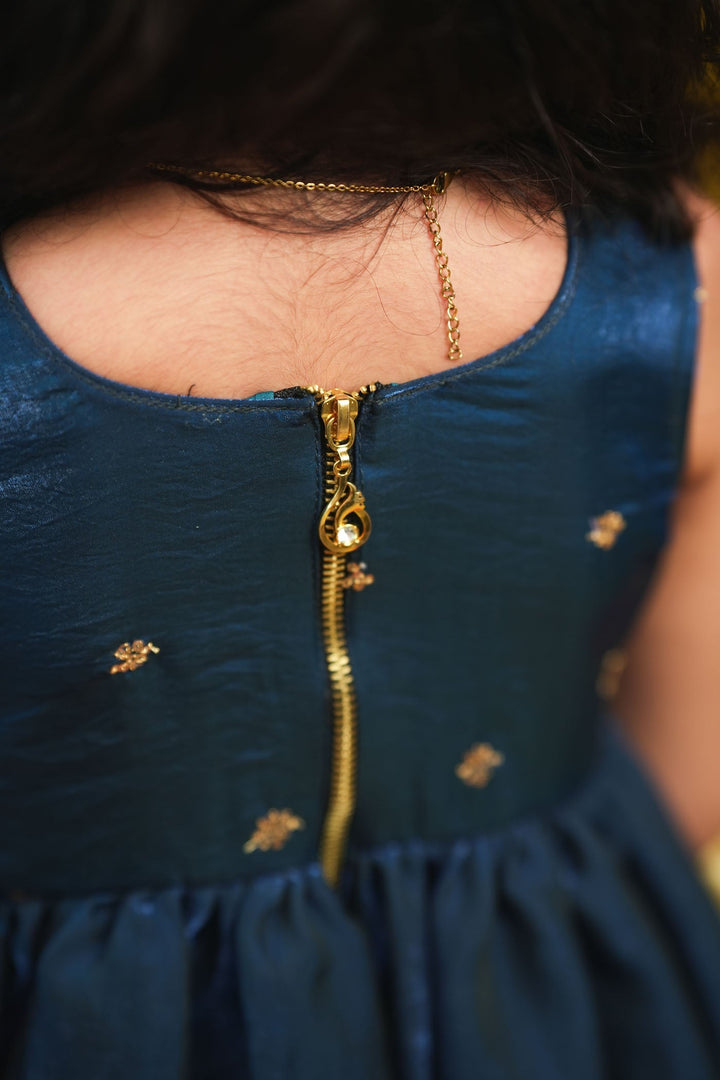 Mrinalini Blue Frock Mini | Made to Order | SHOBITAM