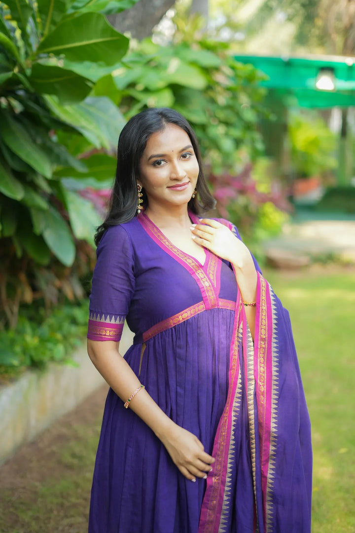 Avanti Royal Purple Anarkali Kurta Set  | Made To Order