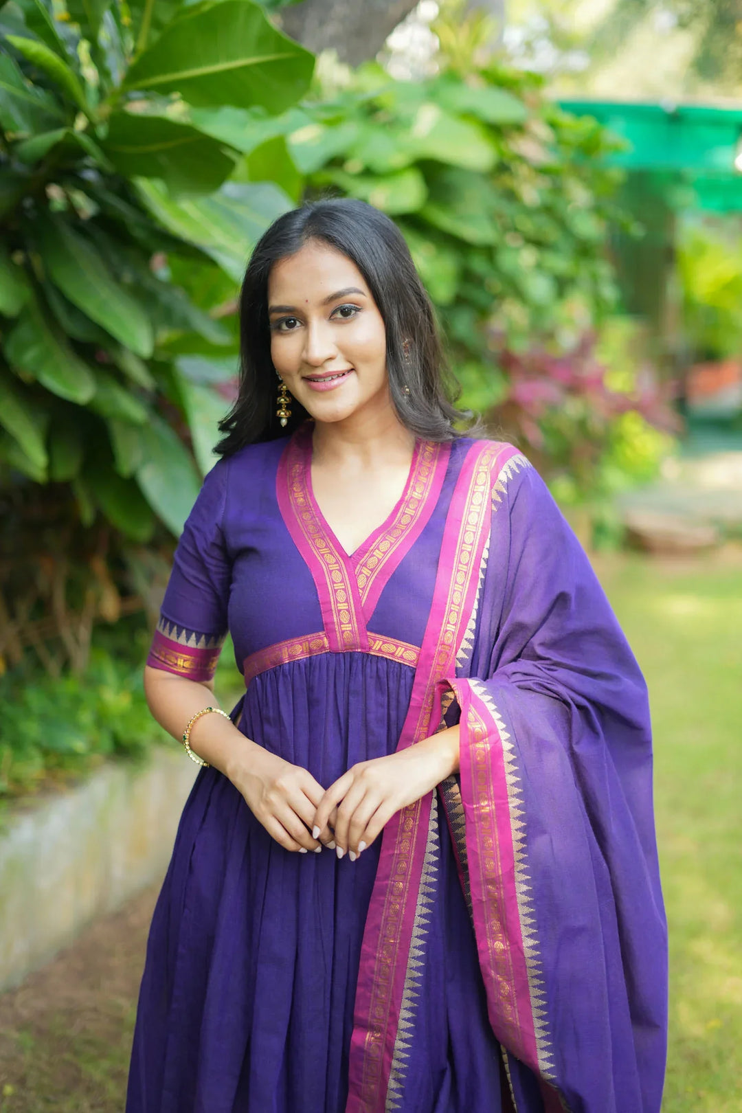 Avanti Royal Purple Anarkali Kurta Set  | Made To Order