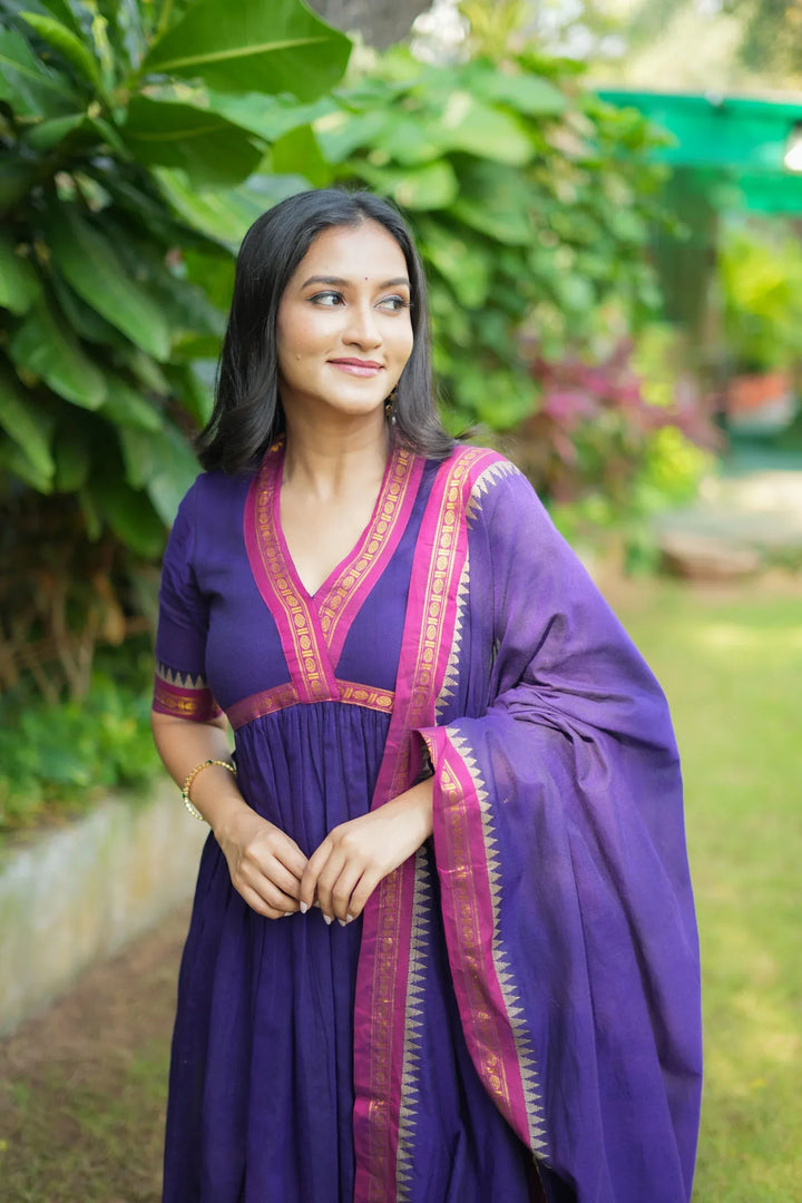 Avanti Royal Purple Anarkali Kurta Set  | Made To Order
