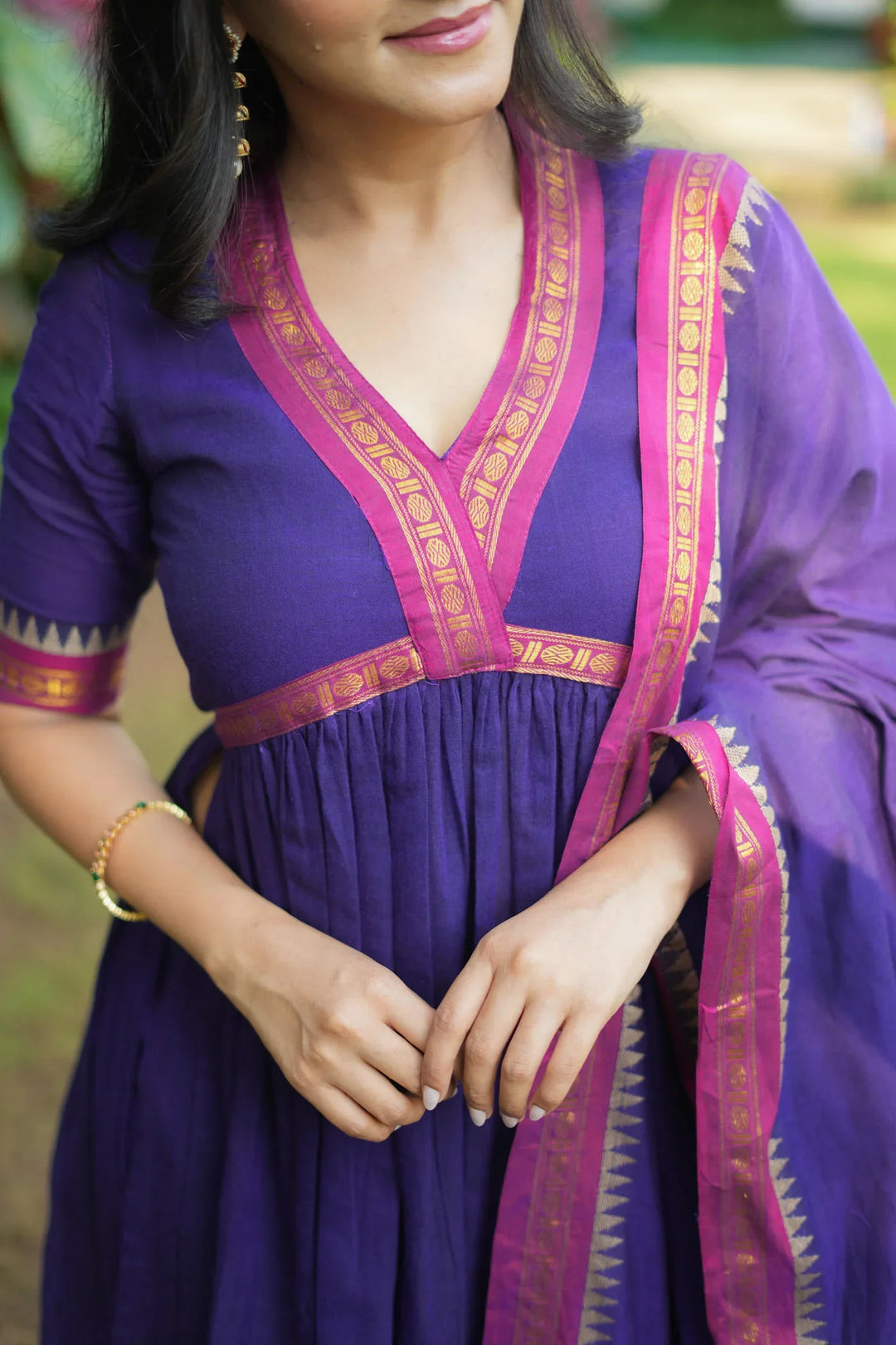 Avanti Royal Purple Anarkali Kurta Set  | Made To Order