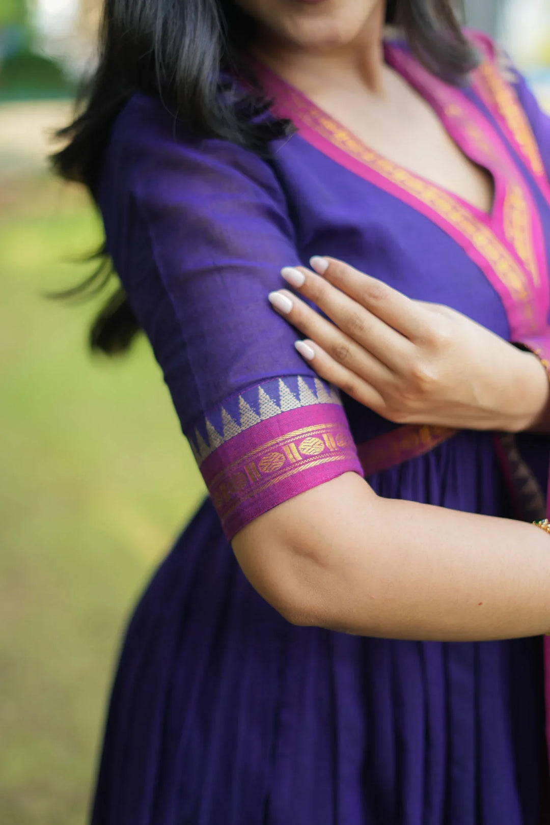 Avanti Royal Purple Anarkali Kurta Set with dupatta | Made To Order