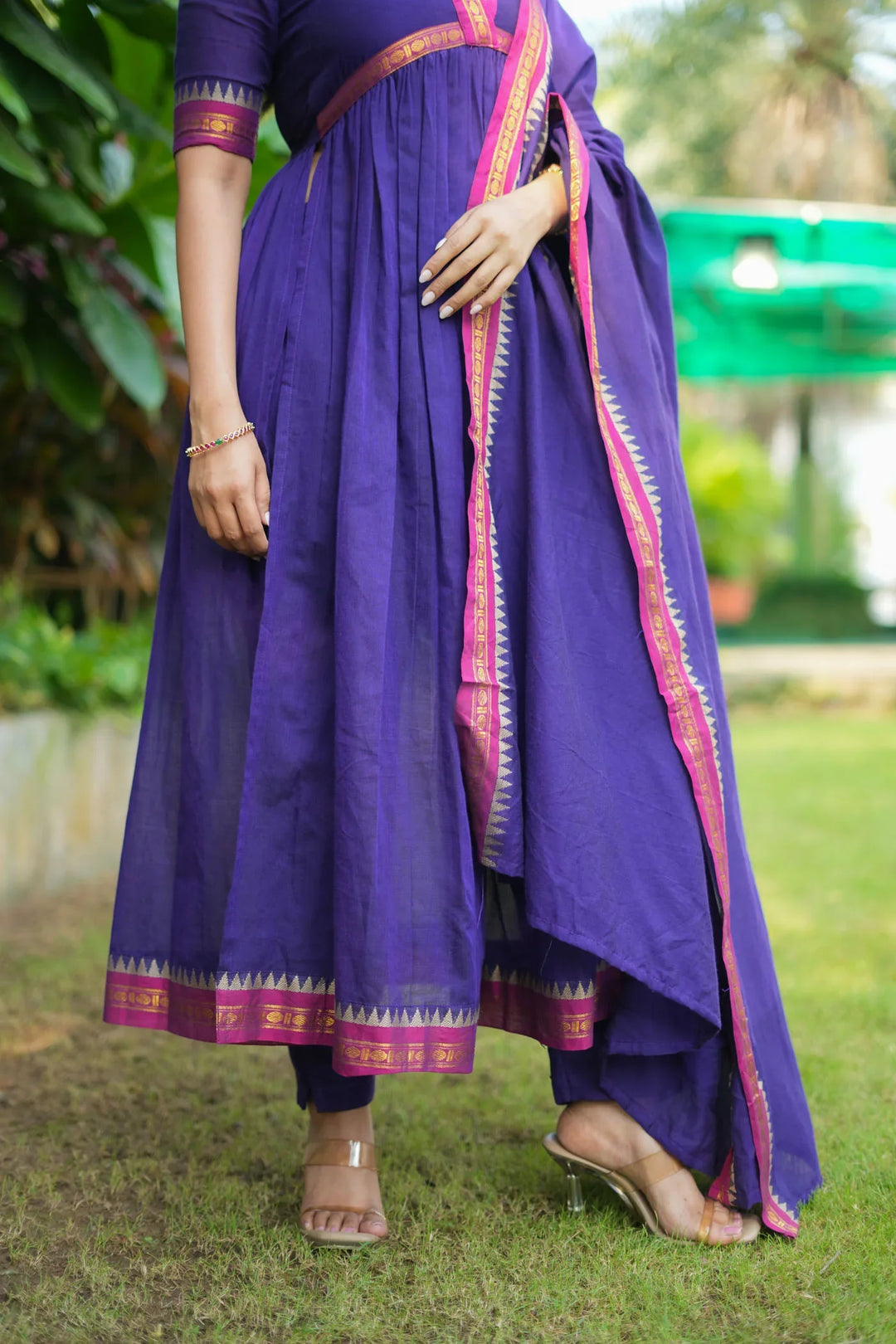 Avanti Royal Purple Anarkali Kurta Set with dupatta | Made To Order