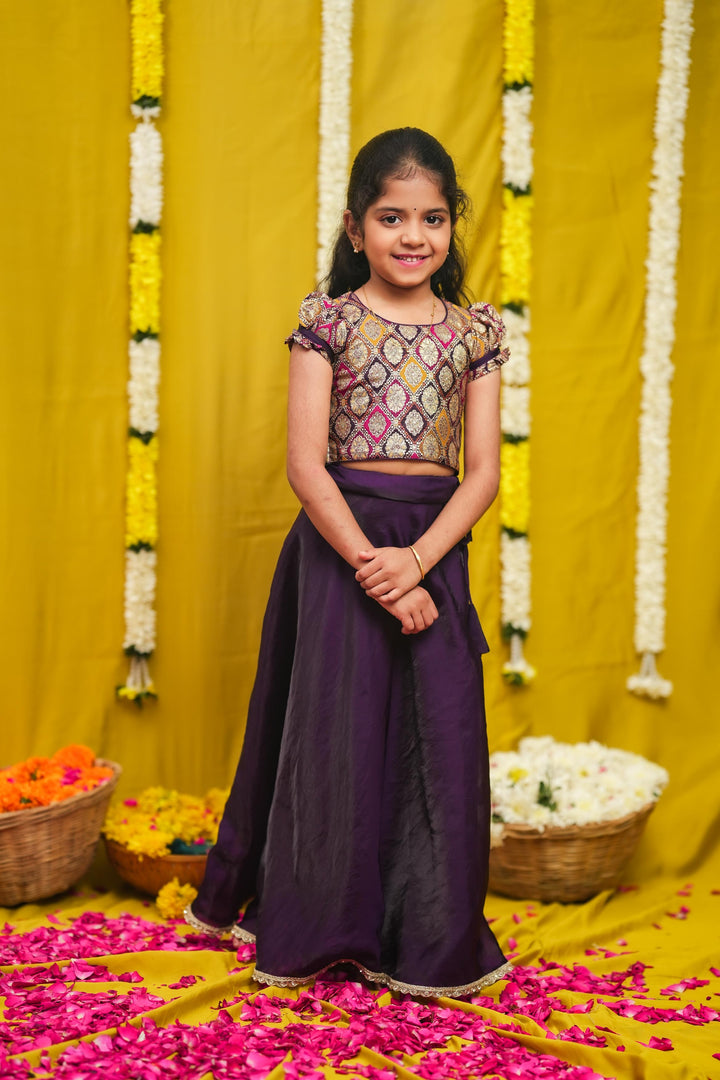 Tashi Purple Croptop Skirt Mini | Made To Order