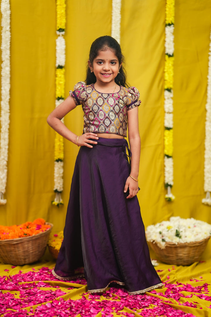 Tashi Purple Croptop Skirt Mini | Made To Order