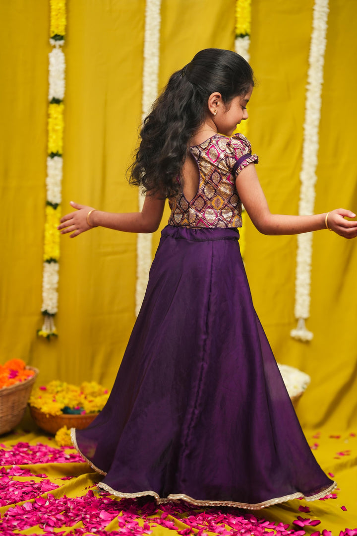 Tashi Purple Croptop Skirt Mini | Made To Order