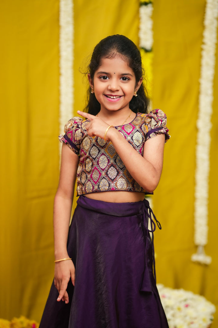 Tashi Purple Croptop Skirt Mini | Made To Order