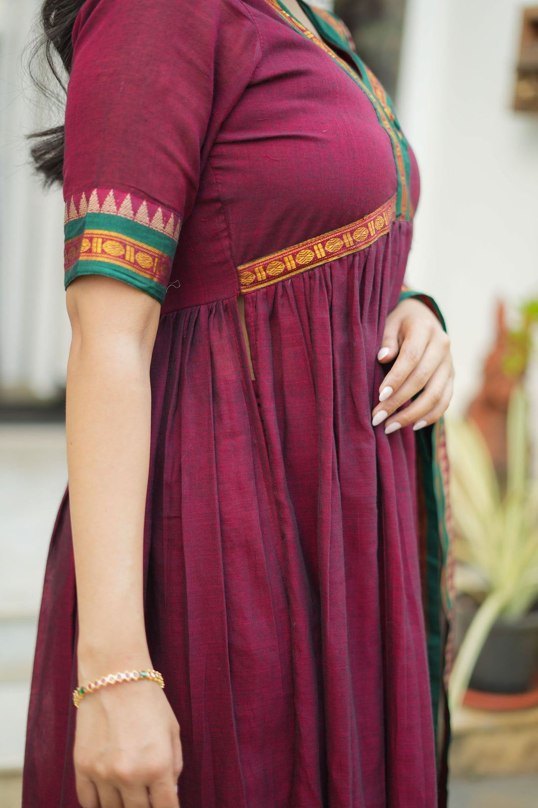 Avanti Maroon Anarkali Kurta Set | Made to Order | SHOBITAM