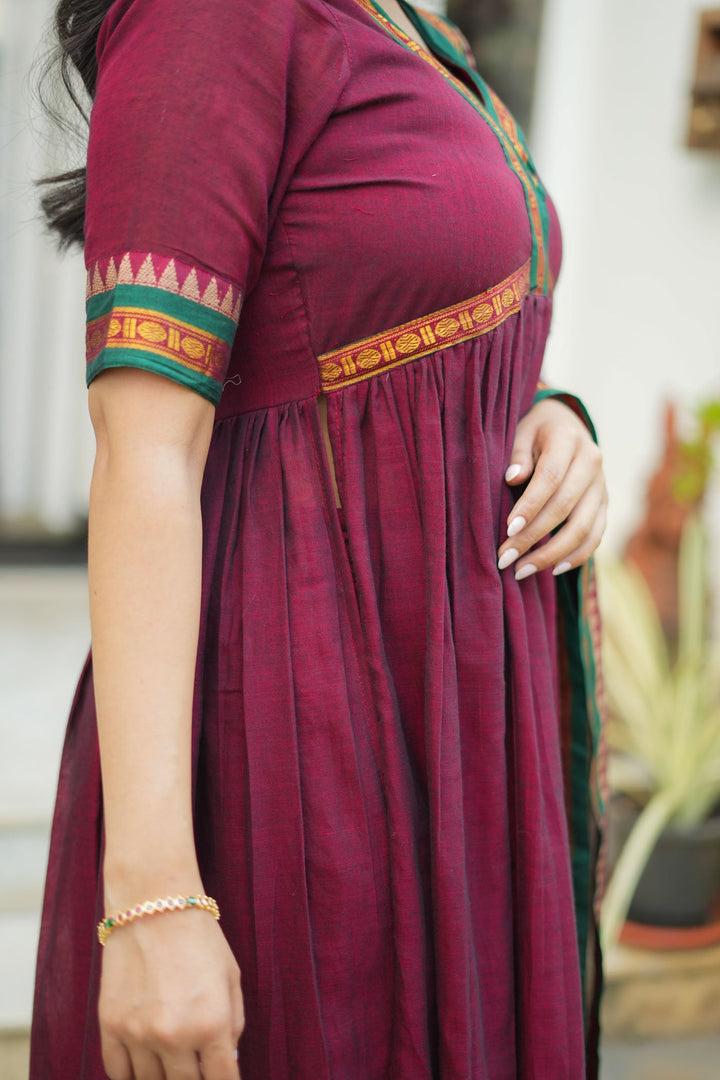 Avanti Maroon Anarkali Kurta Set | Made to Order | SHOBITAM