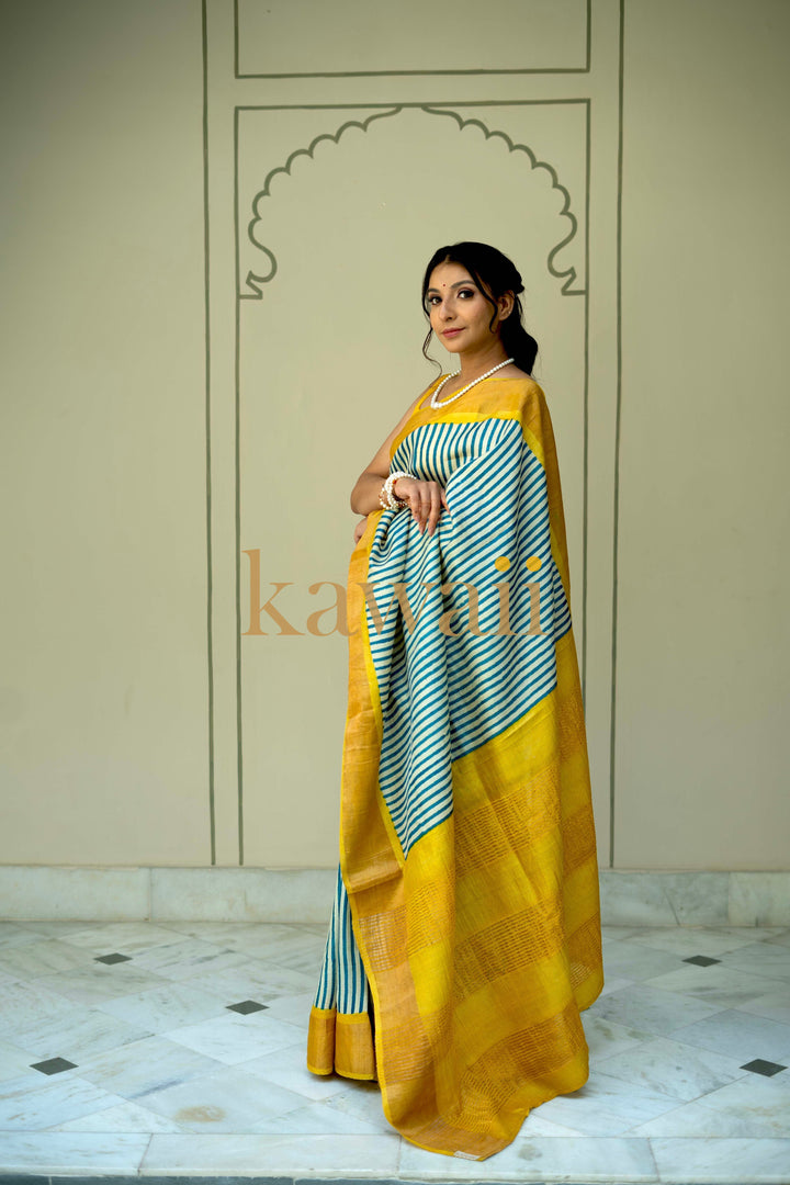 Vasanta Tussar Silk Saree | SILK MARK CERTIFIED | SHOBITAM