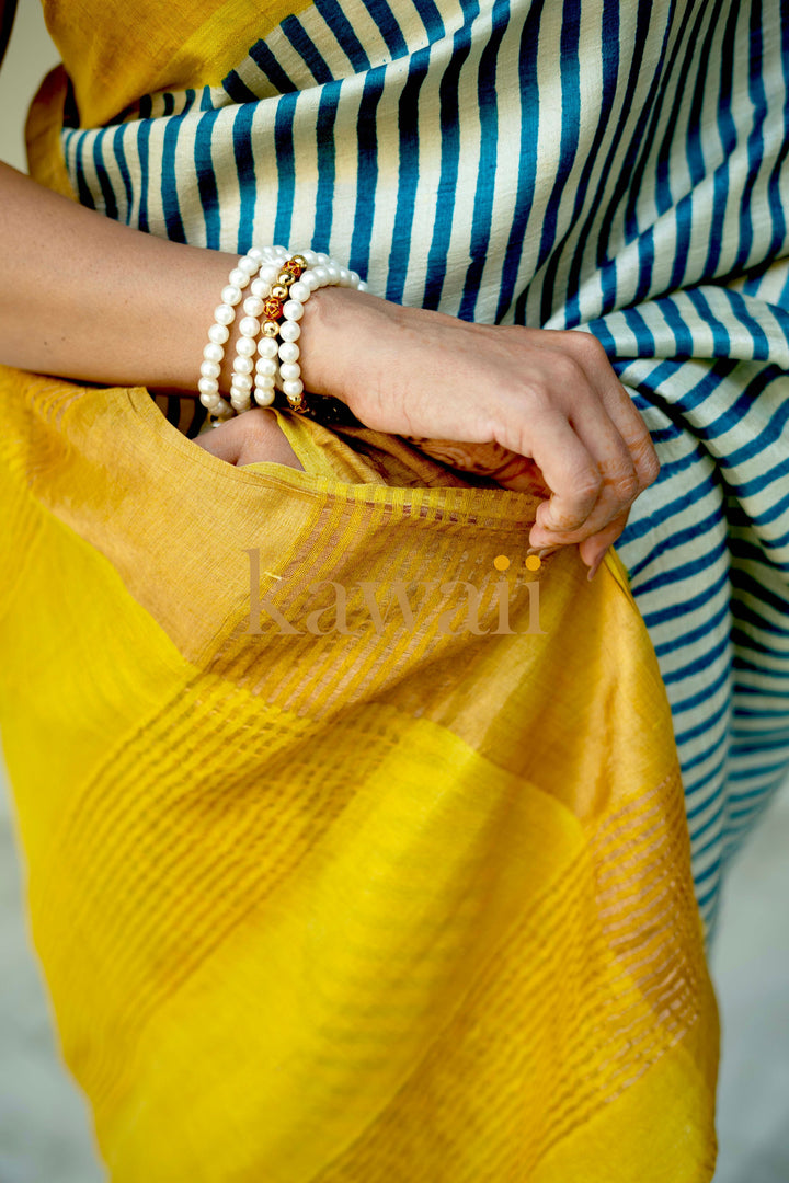 Vasanta Tussar Silk Saree | SILK MARK CERTIFIED | SHOBITAM