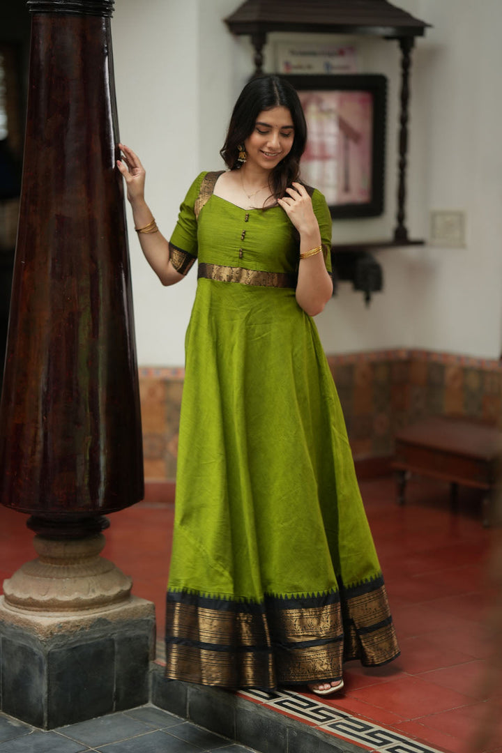 Suhasini Green Maxi Dress | Made to Order | SHOBITAM