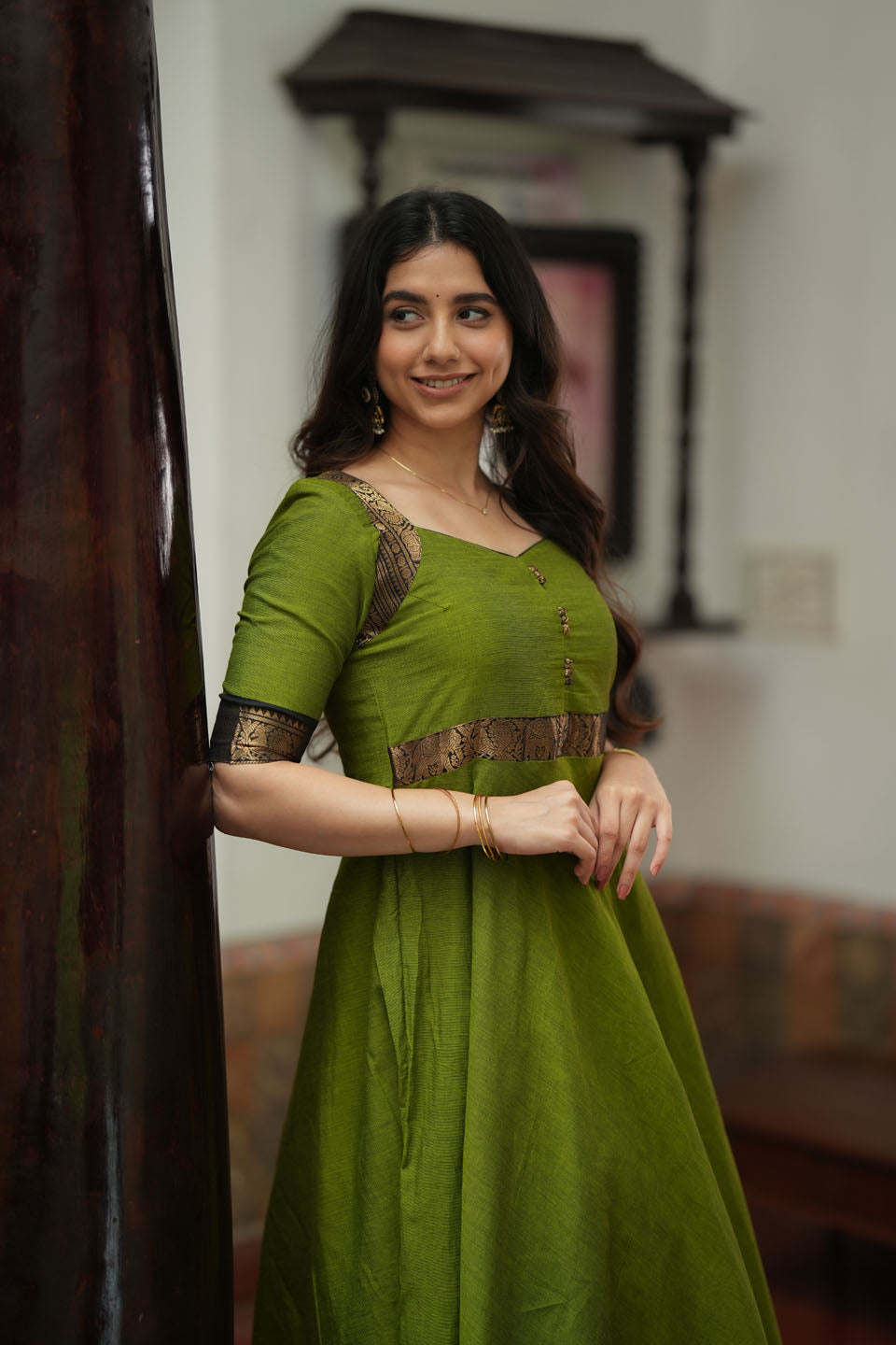Suhasini Green Maxi Dress | Made to Order | SHOBITAM