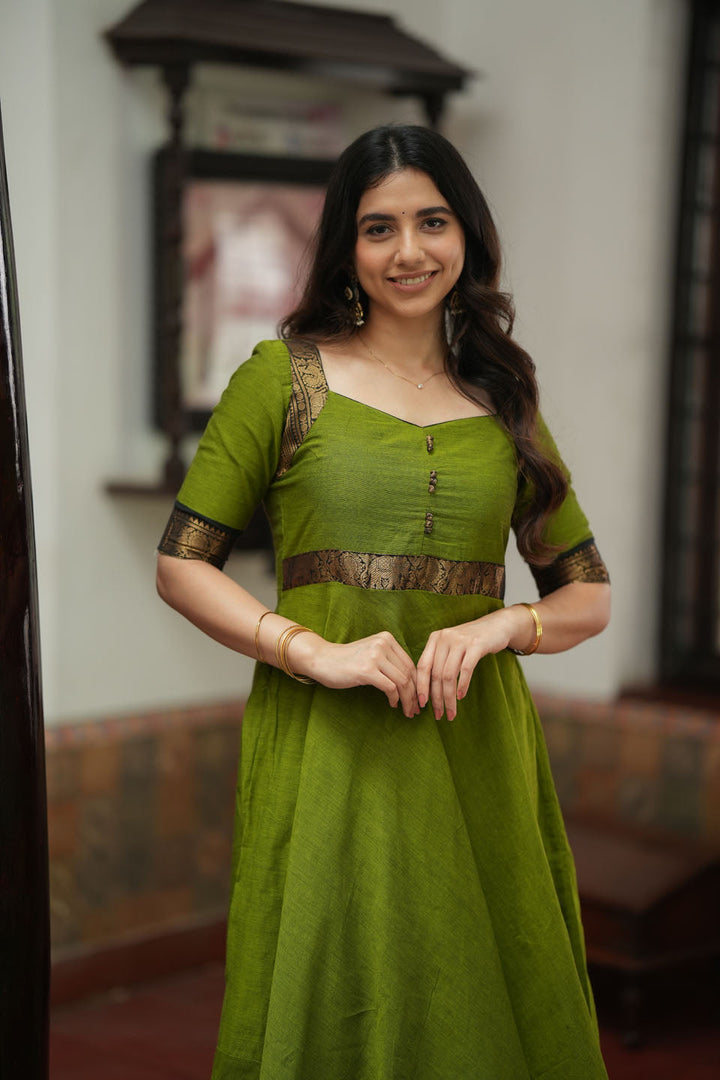 Suhasini Green Maxi Dress | Made to Order | SHOBITAM