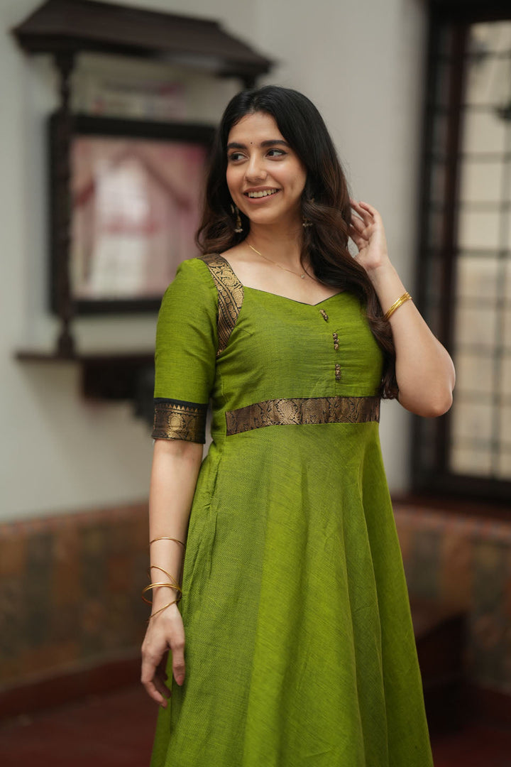 Suhasini Green Maxi Dress | Made to Order | SHOBITAM