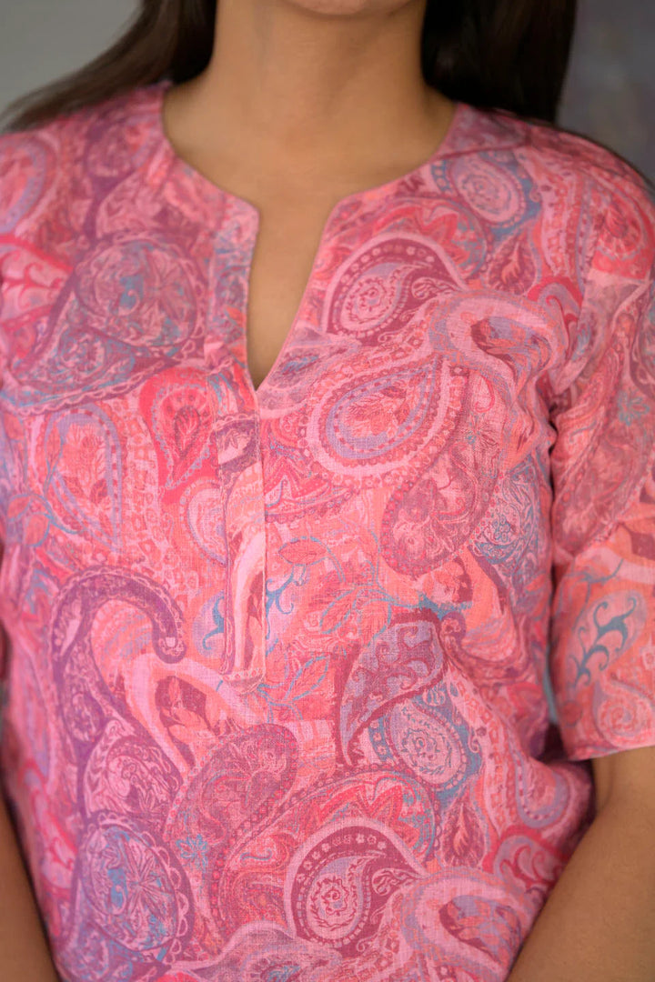 Candy Love - Pink 2 piece Kurti and Pant Set | Made To Order