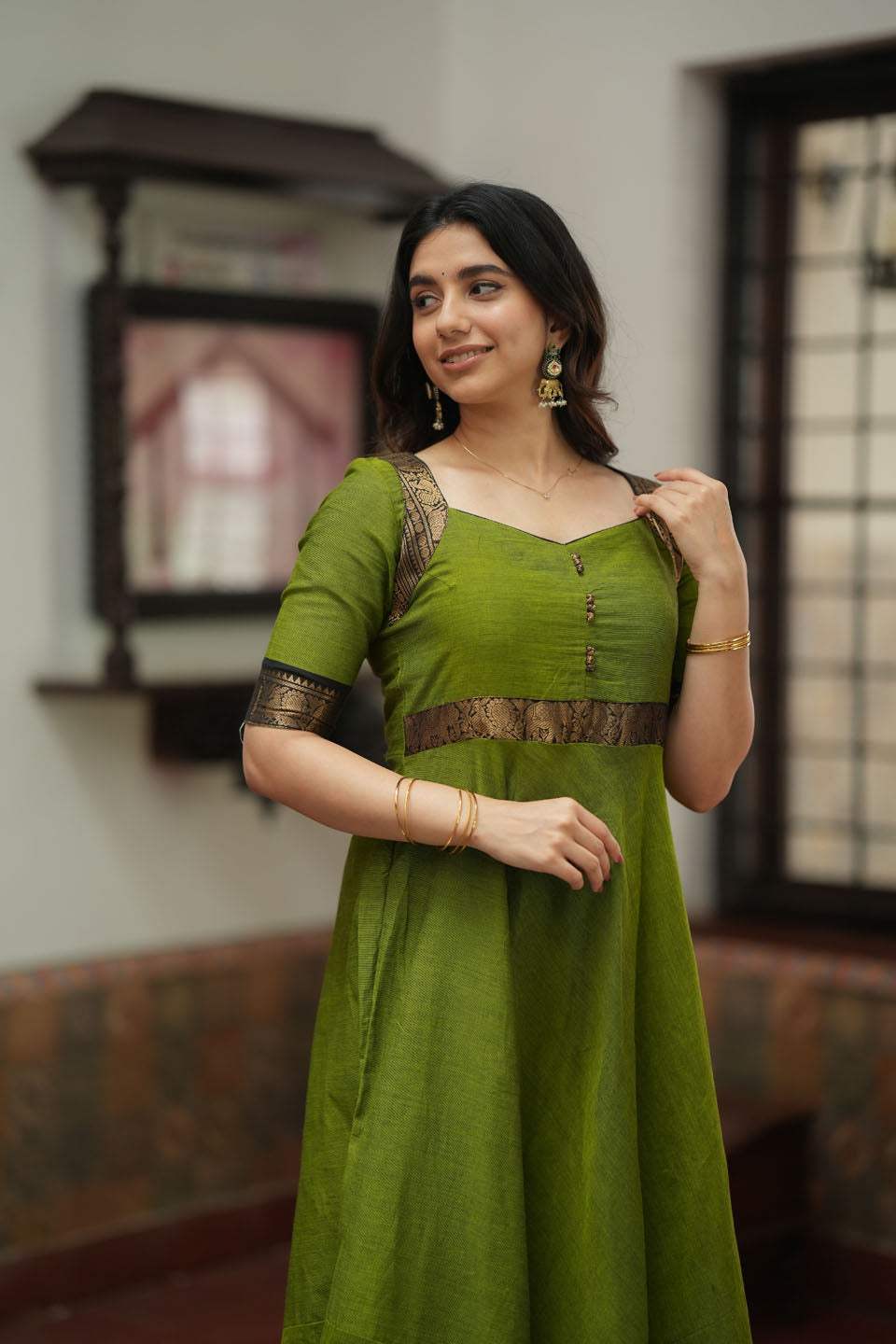 Suhasini Green Maxi Dress | Made to Order | SHOBITAM