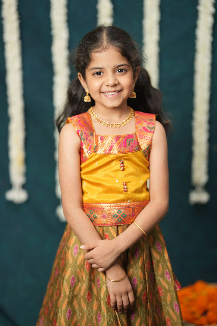 Cynthia Mustard Yellow Lehenga Mini | Made To Order