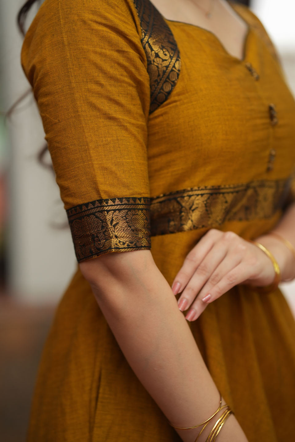 Suhasini Mustard Maxi Dress | Made to Order | SHOBITAM