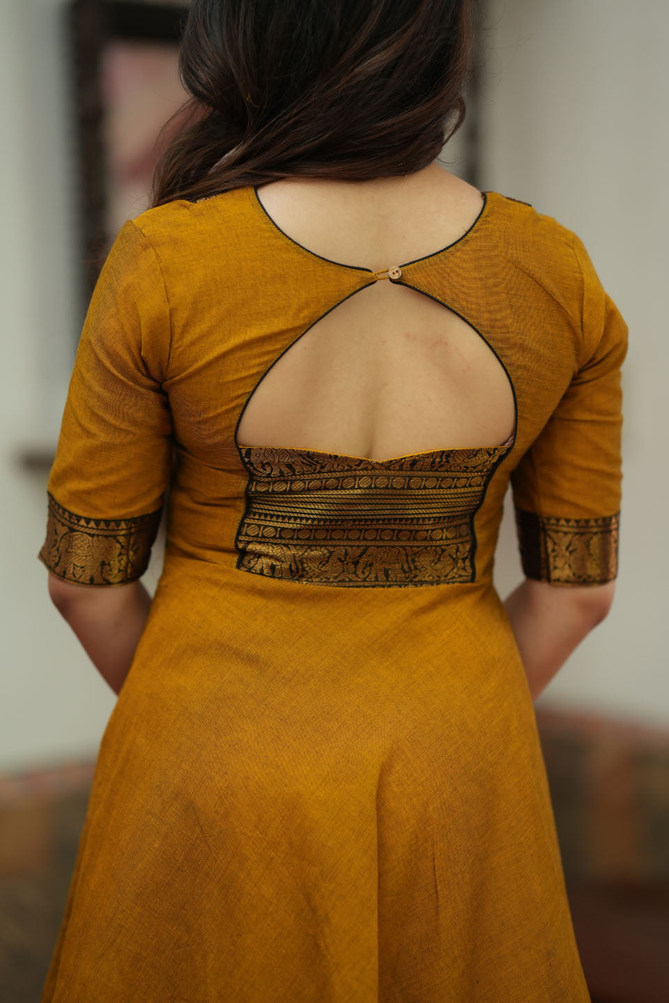 Suhasini Mustard Maxi Dress | Made to Order | SHOBITAM