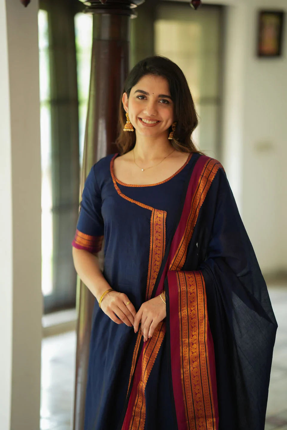 Jayanti Blue Kurti Set (Set of 3) | Made To Order