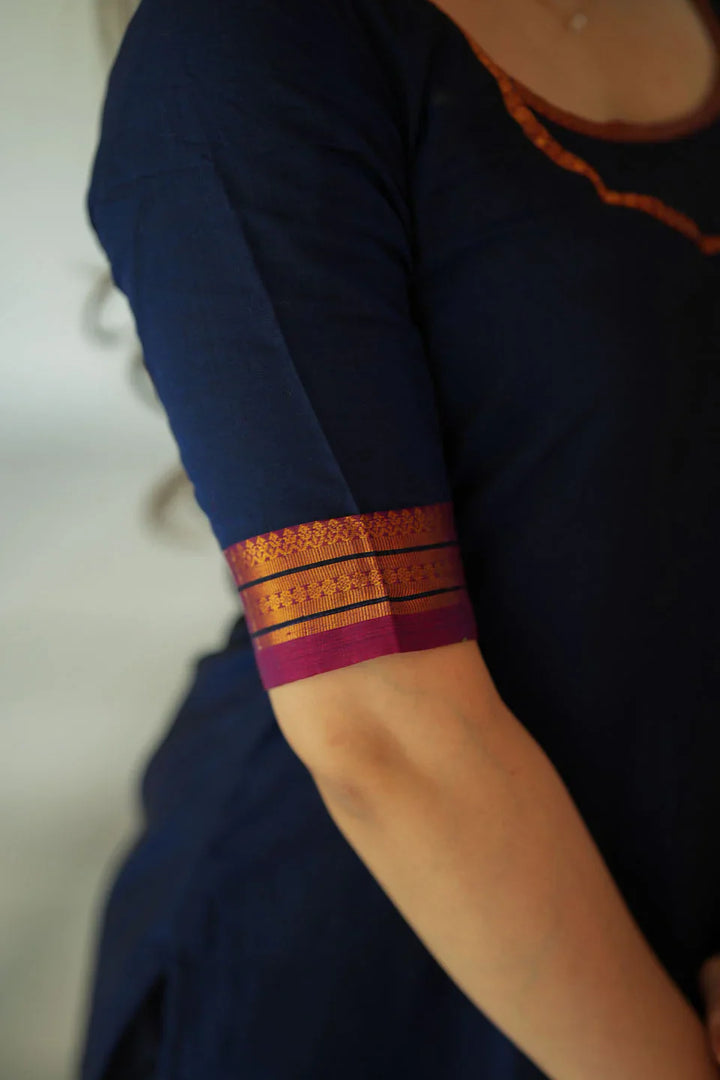 Jayanti Blue Kurti Set (Set of 3) | Made To Order