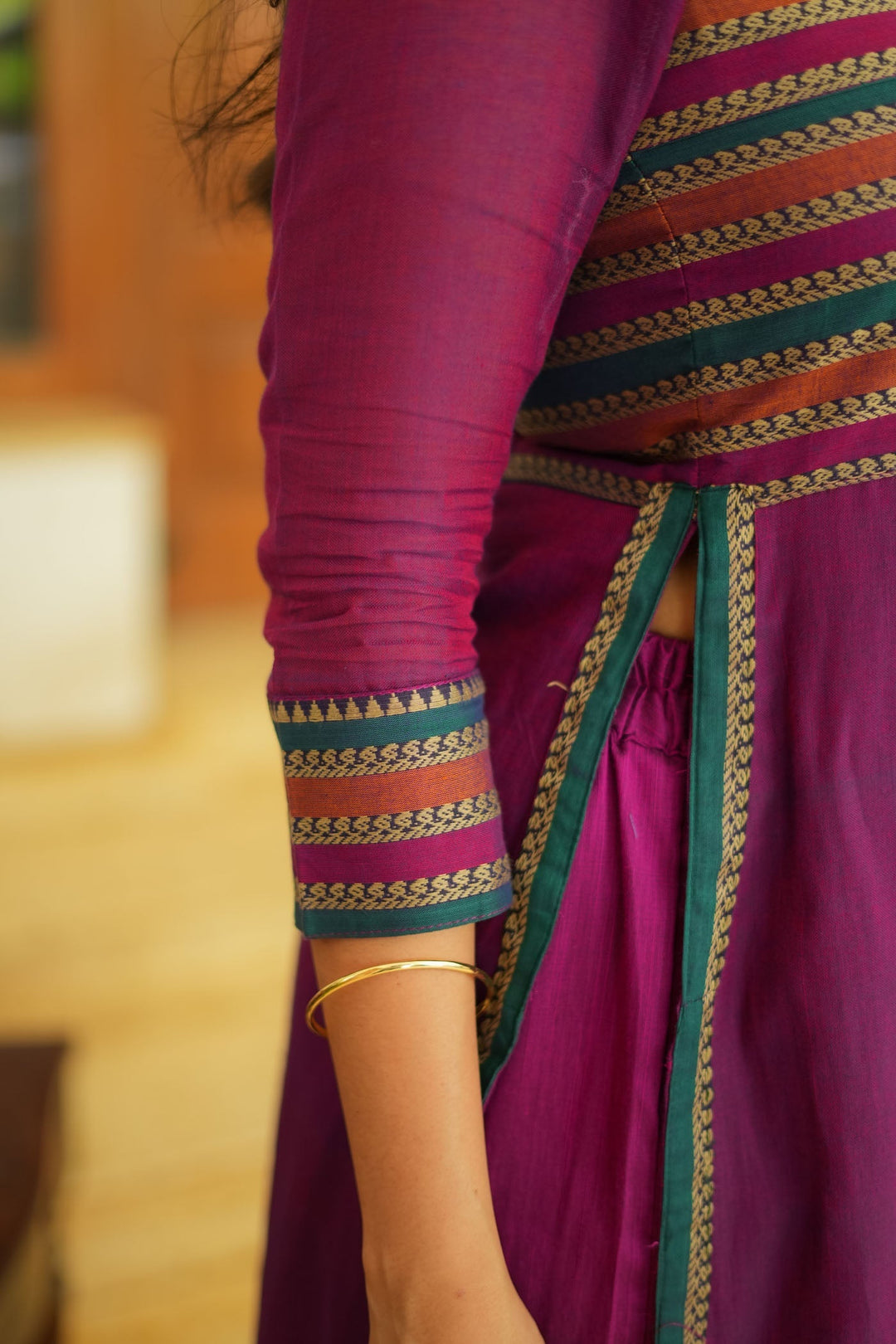 Vanika Magenta Handloom Kurta Set | Made to Order | SHOBITAM