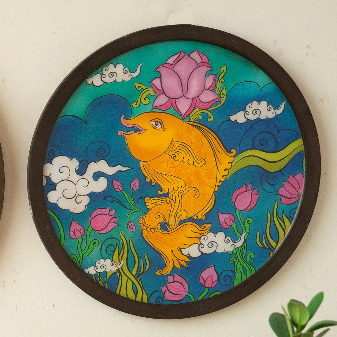 Kerala Mural Wall Plates - Set of 3