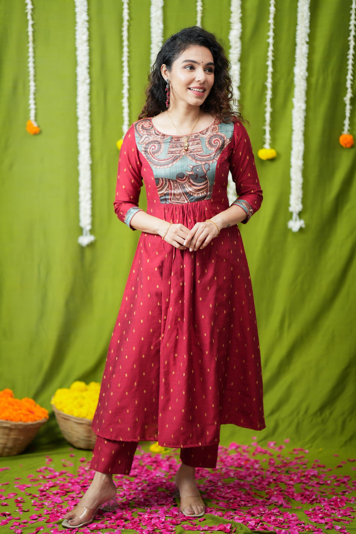 Vedha Red Co-ord Set | Made To Order