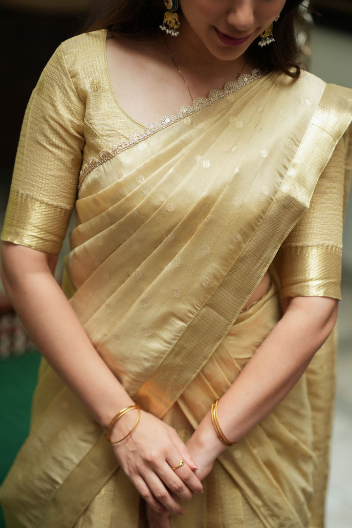 Sarasvati Gold Half Saree | Made to Order | SHOBITAM