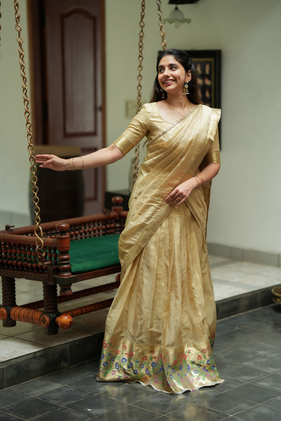 Sarasvati Gold Half Saree | Made to Order | SHOBITAM