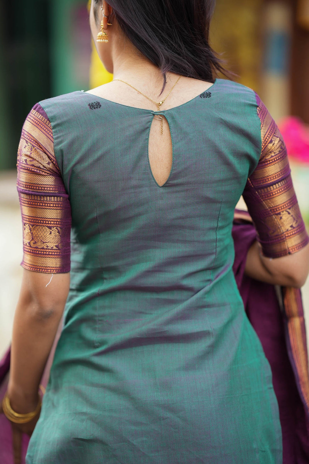 Madhuri Peacock Green Kurti Set (Set of 2) | SHOBITAM