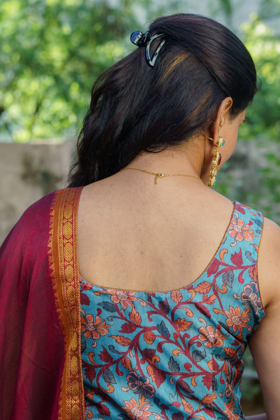 Prathana Teal & Maroon Kurti and dupatta Set | Made To Order