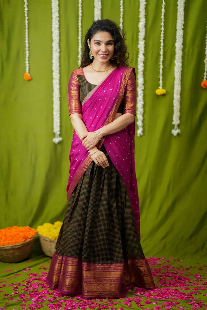Manaswini Red Lehenga Set with Blouse, Skirt Dhavani | Made To Order