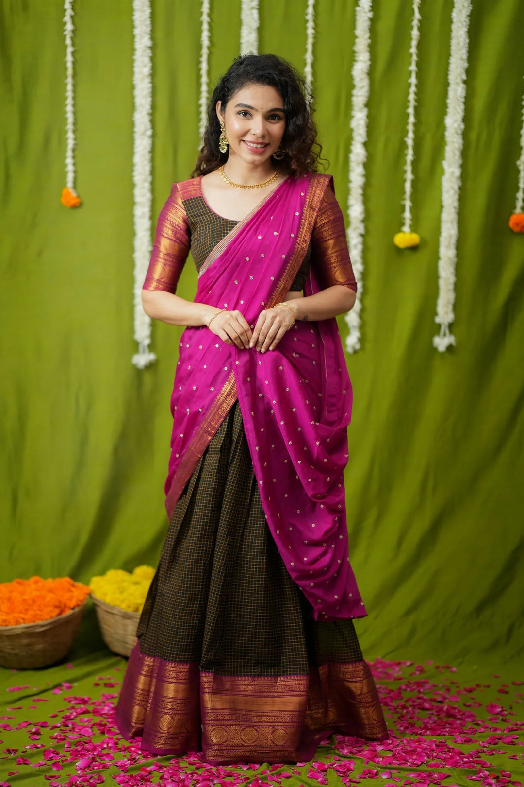 Manaswini Red Lehenga Set with Blouse, Skirt Dhavani | Made To Order