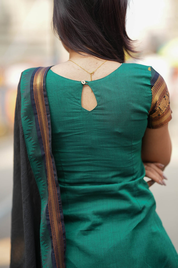 Madhuri Green Kurti Set (Set of 2) | Made to Order | SHOBITAM