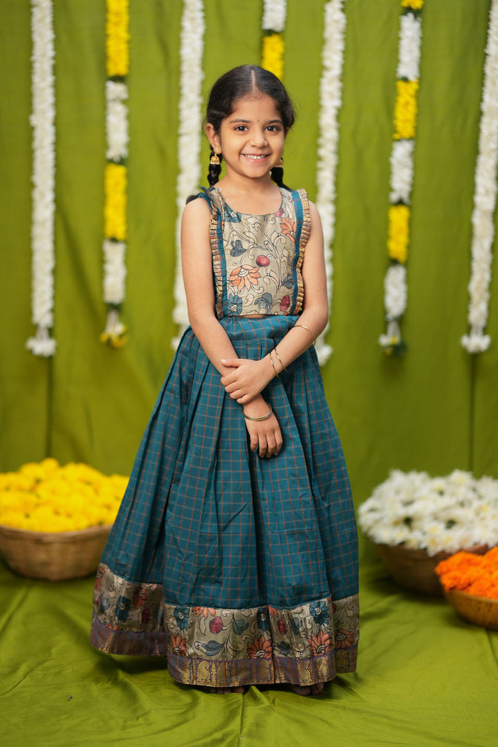 Akshara Teal Blue Lehenga Mini | Made to Order | SHOBITAM
