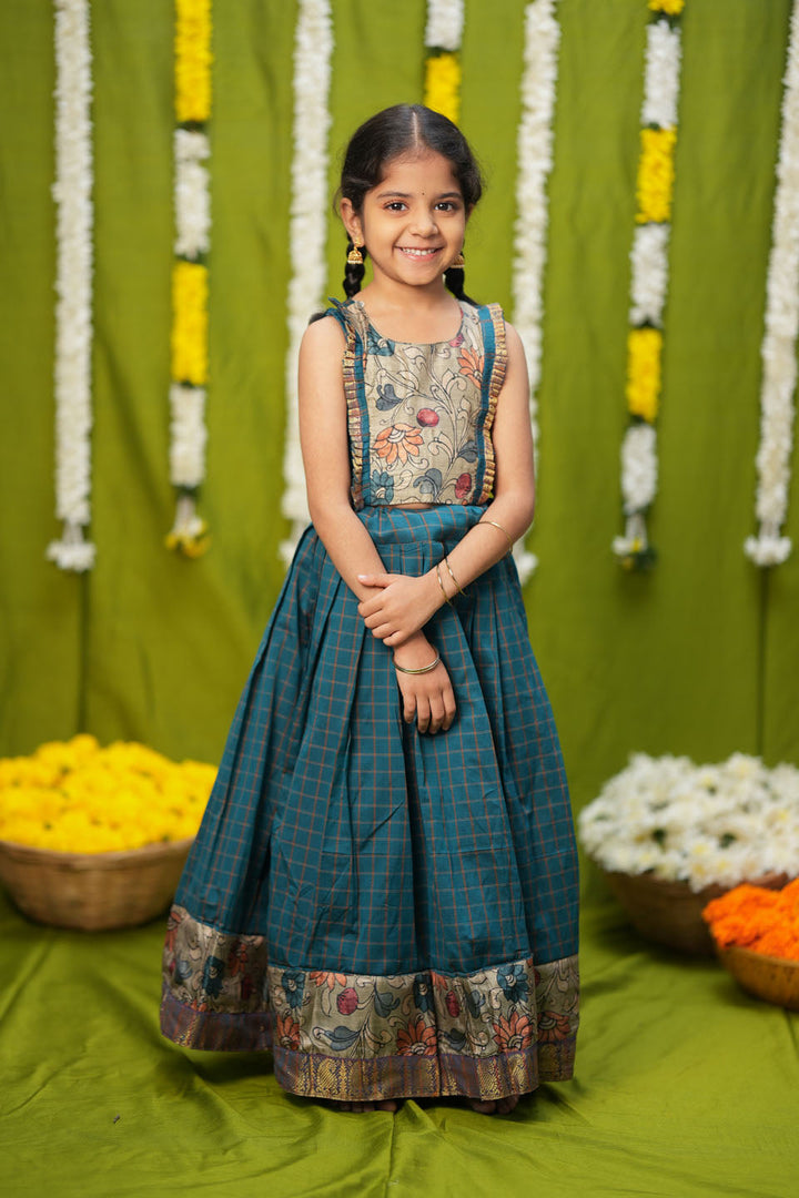 Akshara Teal Blue Lehenga Mini | Made to Order | SHOBITAM
