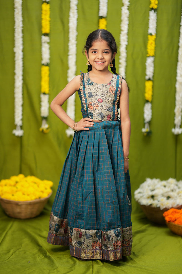 Akshara Teal Blue Lehenga Mini | Made to Order | SHOBITAM