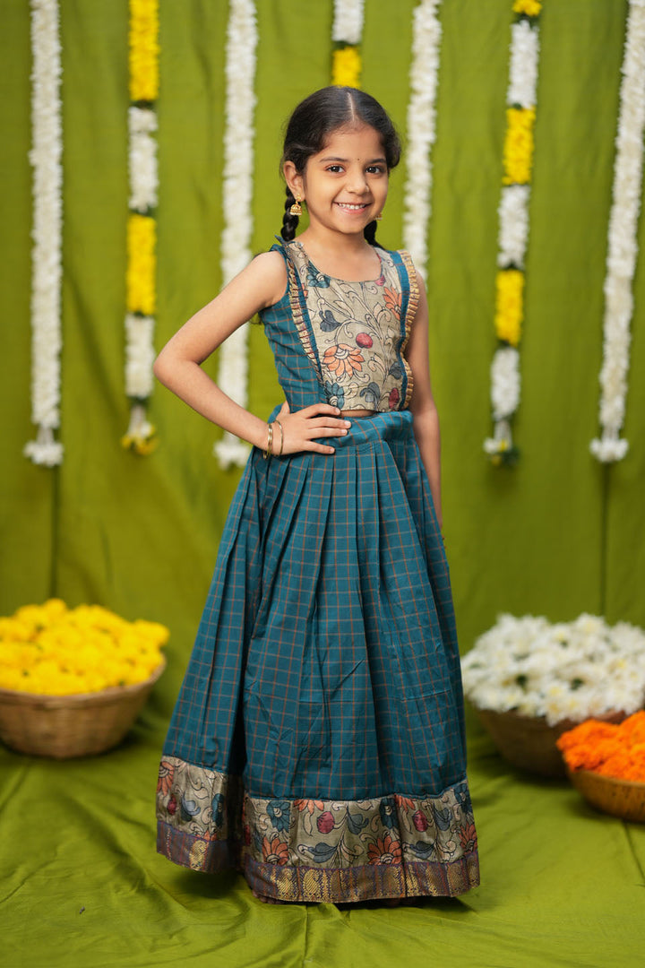 Akshara Teal Blue Lehenga Mini | Made to Order | SHOBITAM
