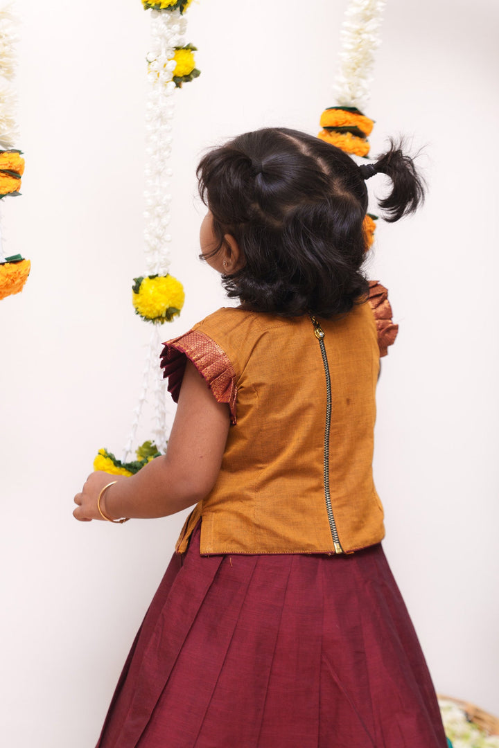 Shanmathi Maroon & Mustard Mini | Made To Order