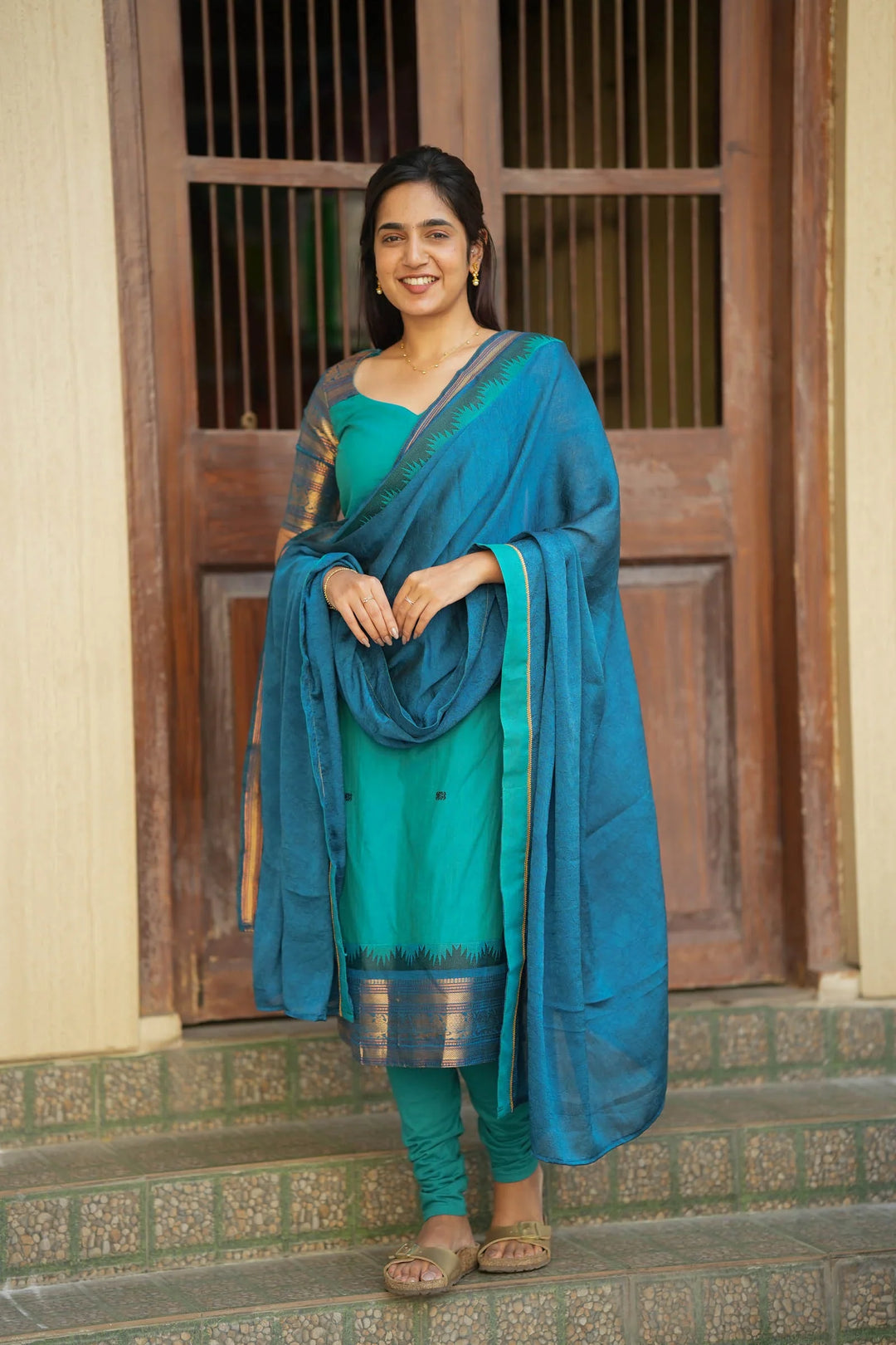 Madhuri Blue Kurti and Dupatta Set (Set of 2) |Made To Order