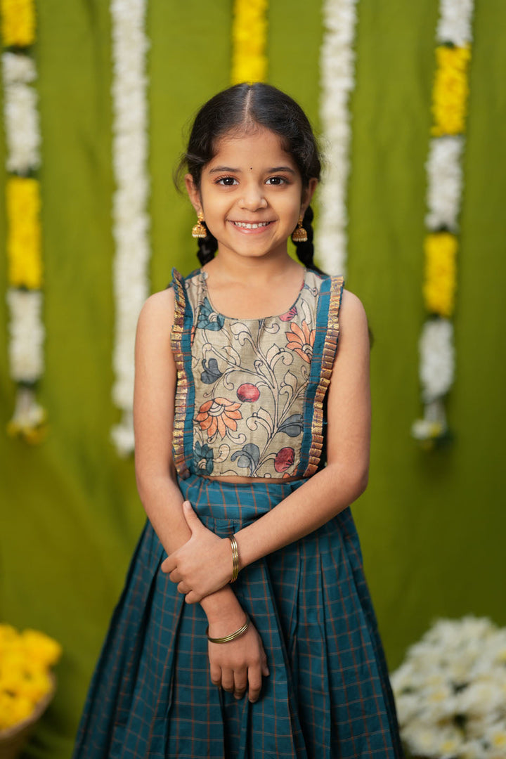 Akshara Teal Blue Lehenga Mini | Made to Order | SHOBITAM