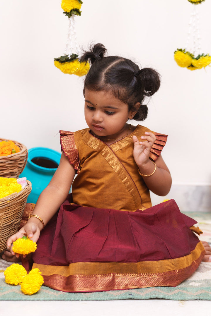 Shanmathi Maroon & Mustard Mini | Made To Order