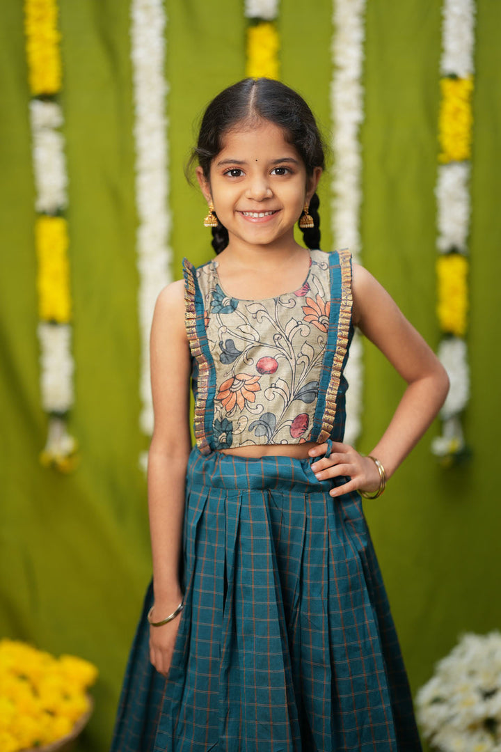 Akshara Teal Blue Lehenga Mini | Made to Order | SHOBITAM